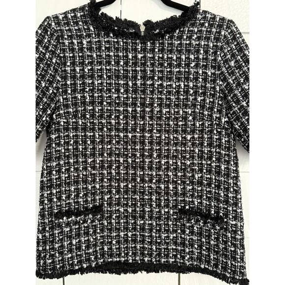 Glamorous Tweed Textured Top Quiet Luxury Old Money Preppy Clueless Women's Med - Picture 3 of 7
